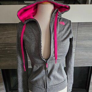 The North Face Zip-Up Hoodie | Gray & Pink | Small